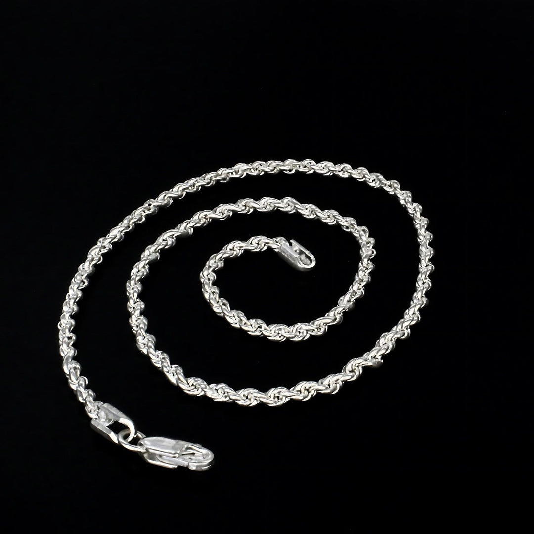 Real Silver handmade Rope Neck chain 18"