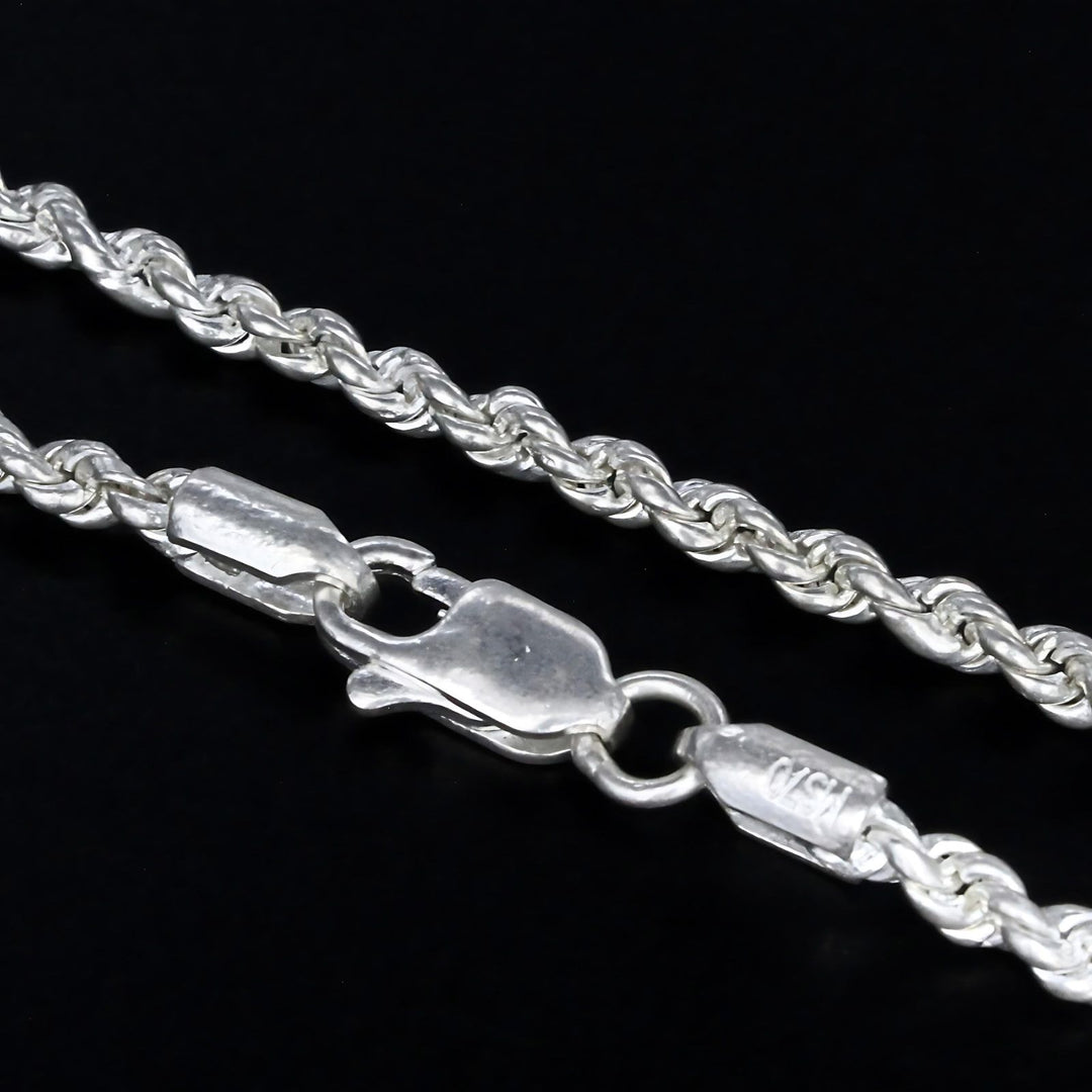 Real Silver handmade Rope Neck chain 18"
