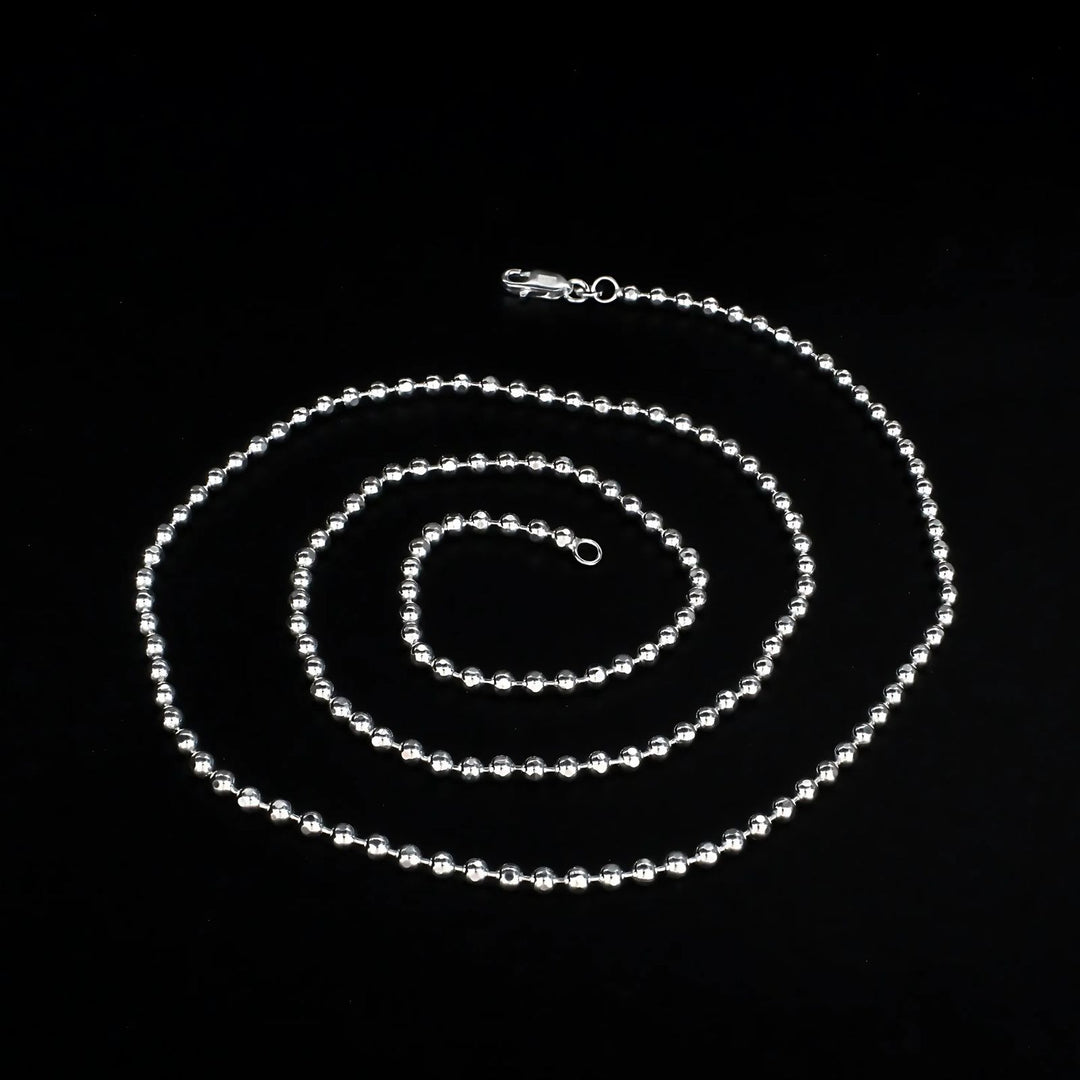 925 Sterling Silver beaded women Neck chain 24"