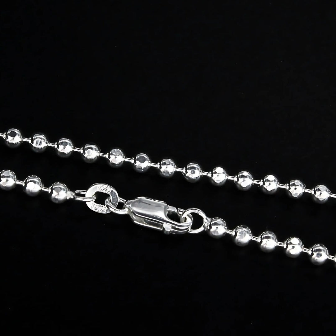 925 Sterling Silver beaded women Neck chain 24"
