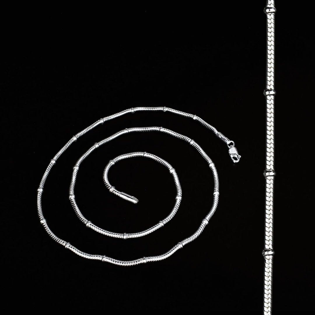 925 Sterling Silver women Snake Balled Neck chain 20"