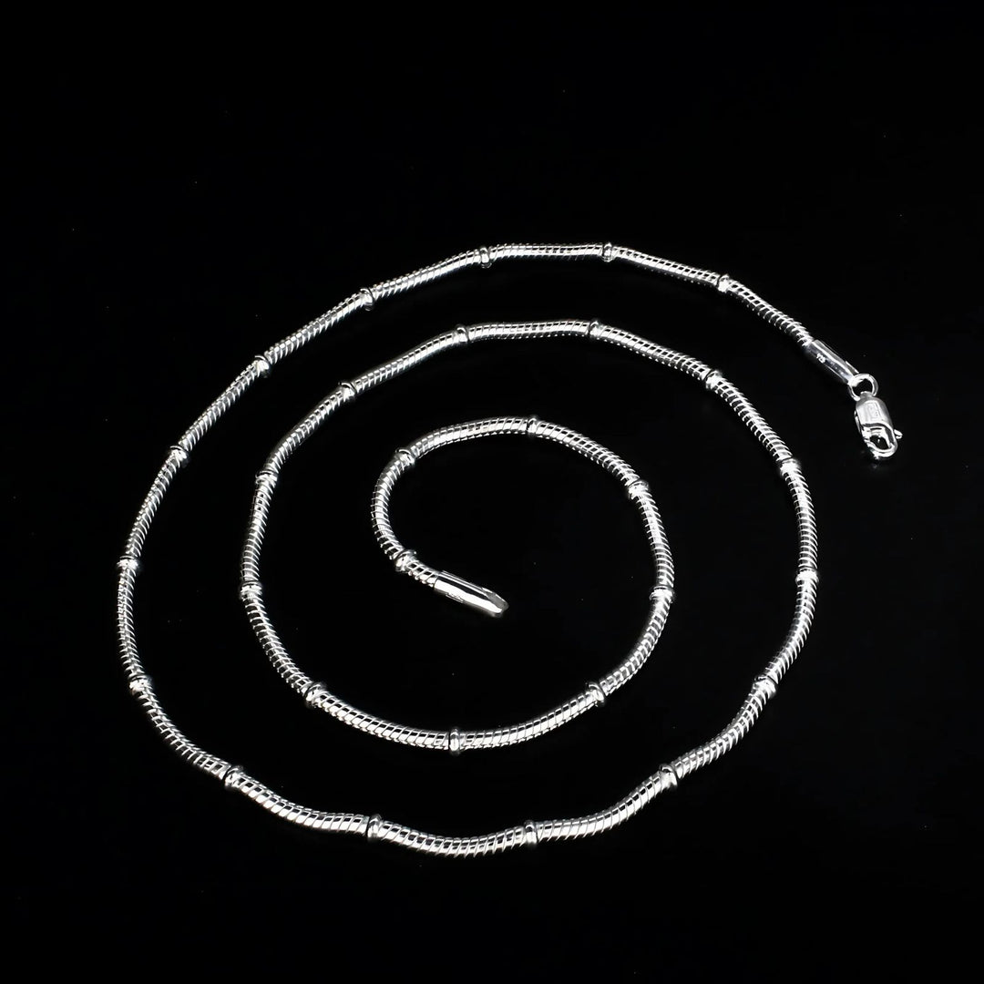 925 Sterling Silver women Snake Balled Neck chain 20"