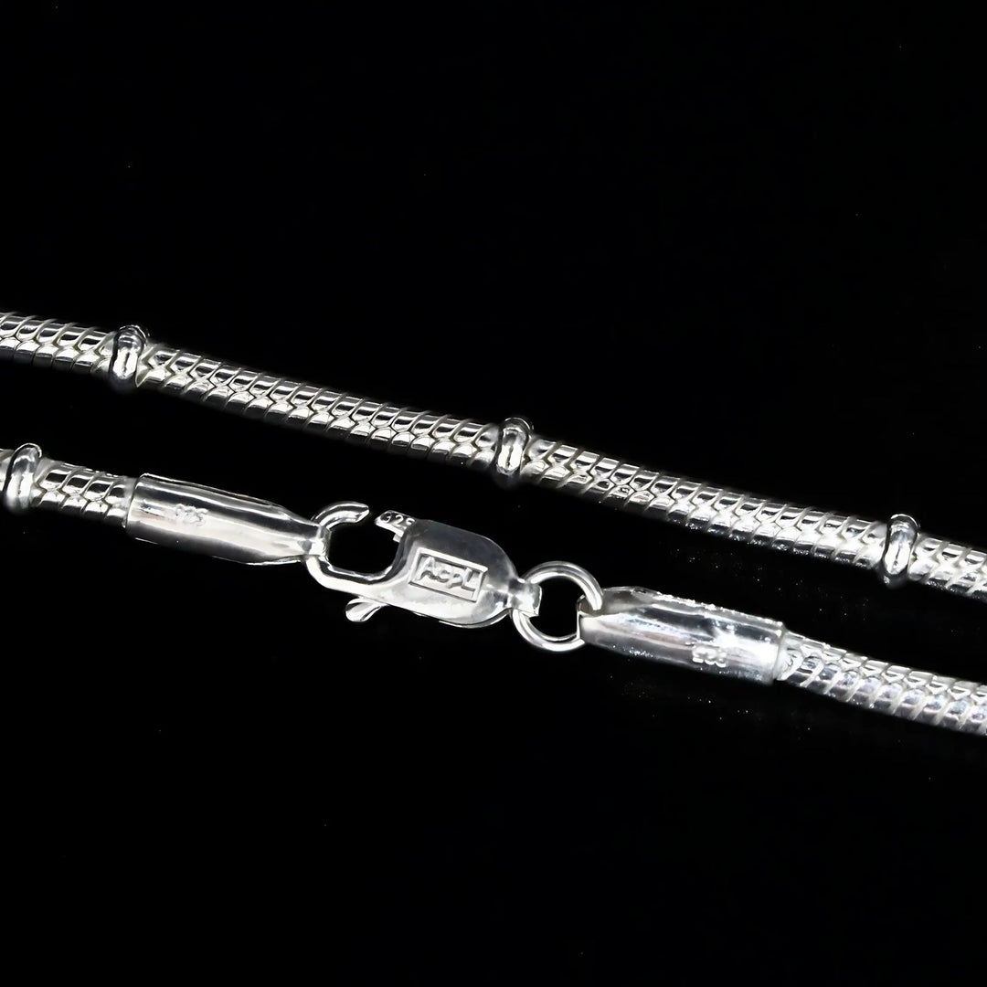 925 Sterling Silver women Snake Balled Neck chain 20"