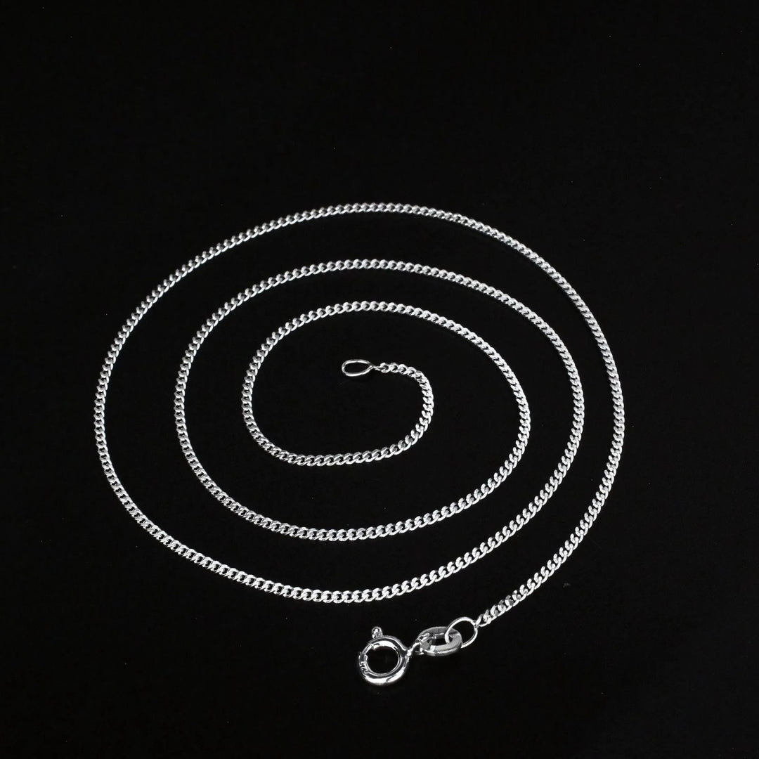 925 Sterling Silver women light weight Curb Neck chain 18"