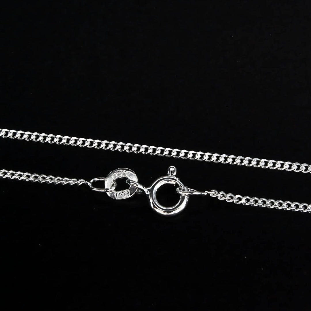 925 Sterling Silver women light weight Curb Neck chain 18"