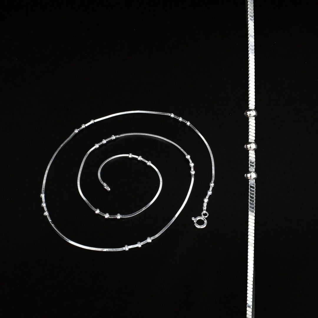 925 Sterling Silver Square Cut Neck chain 18"