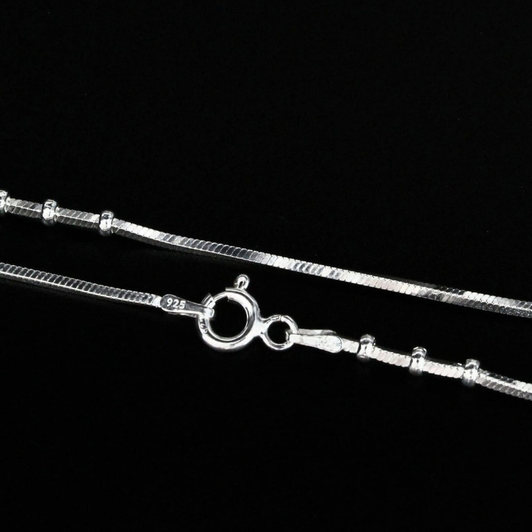 925 Sterling Silver Square Cut Neck chain 18"