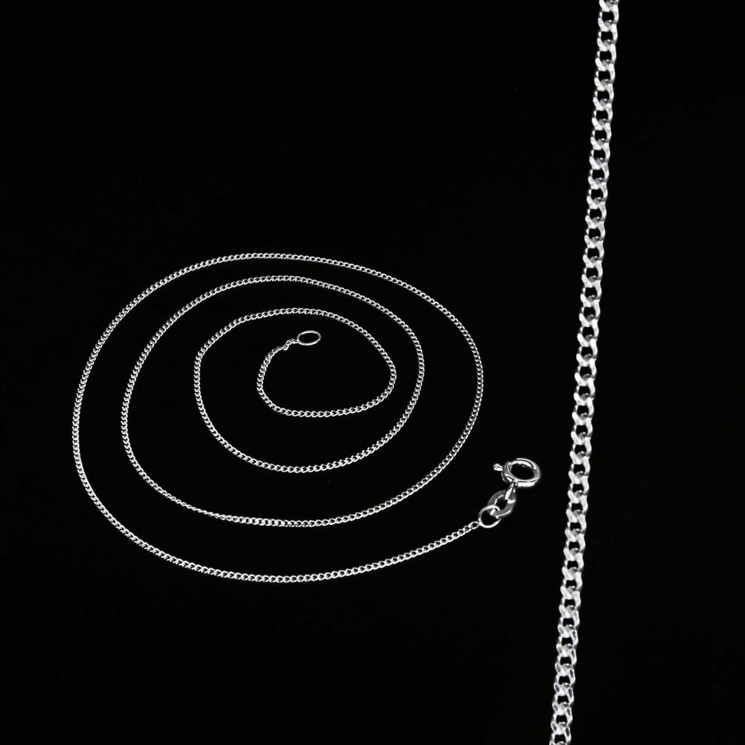 925 Sterling Silver women mini curb link Neck chain 18"