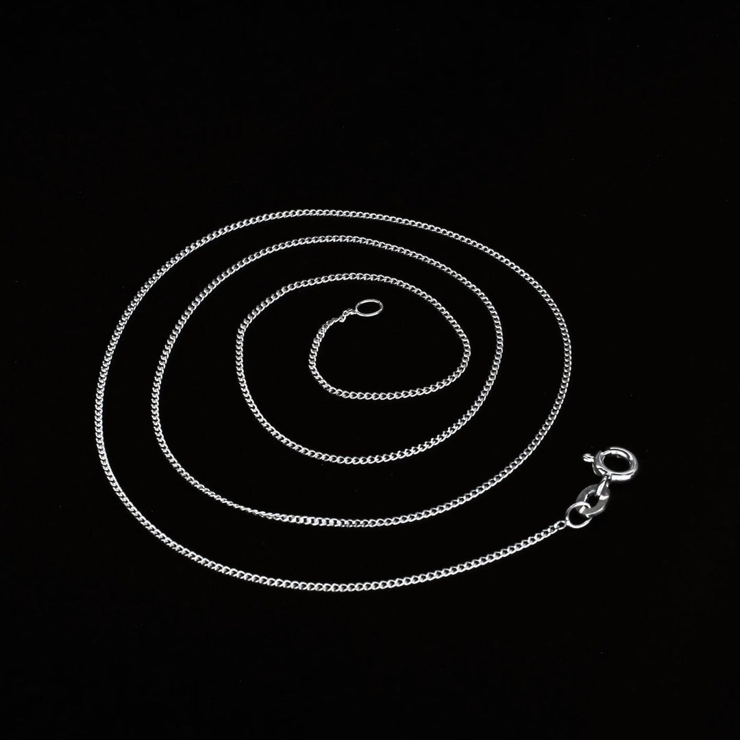 925 Sterling Silver women mini curb link Neck chain 18"