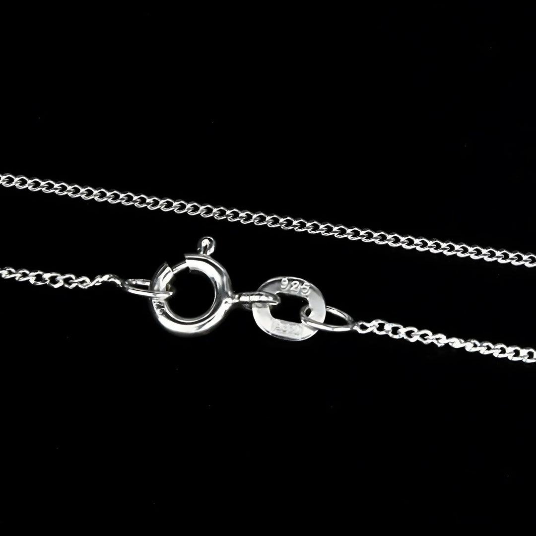 925 Sterling Silver women mini curb link Neck chain 18"