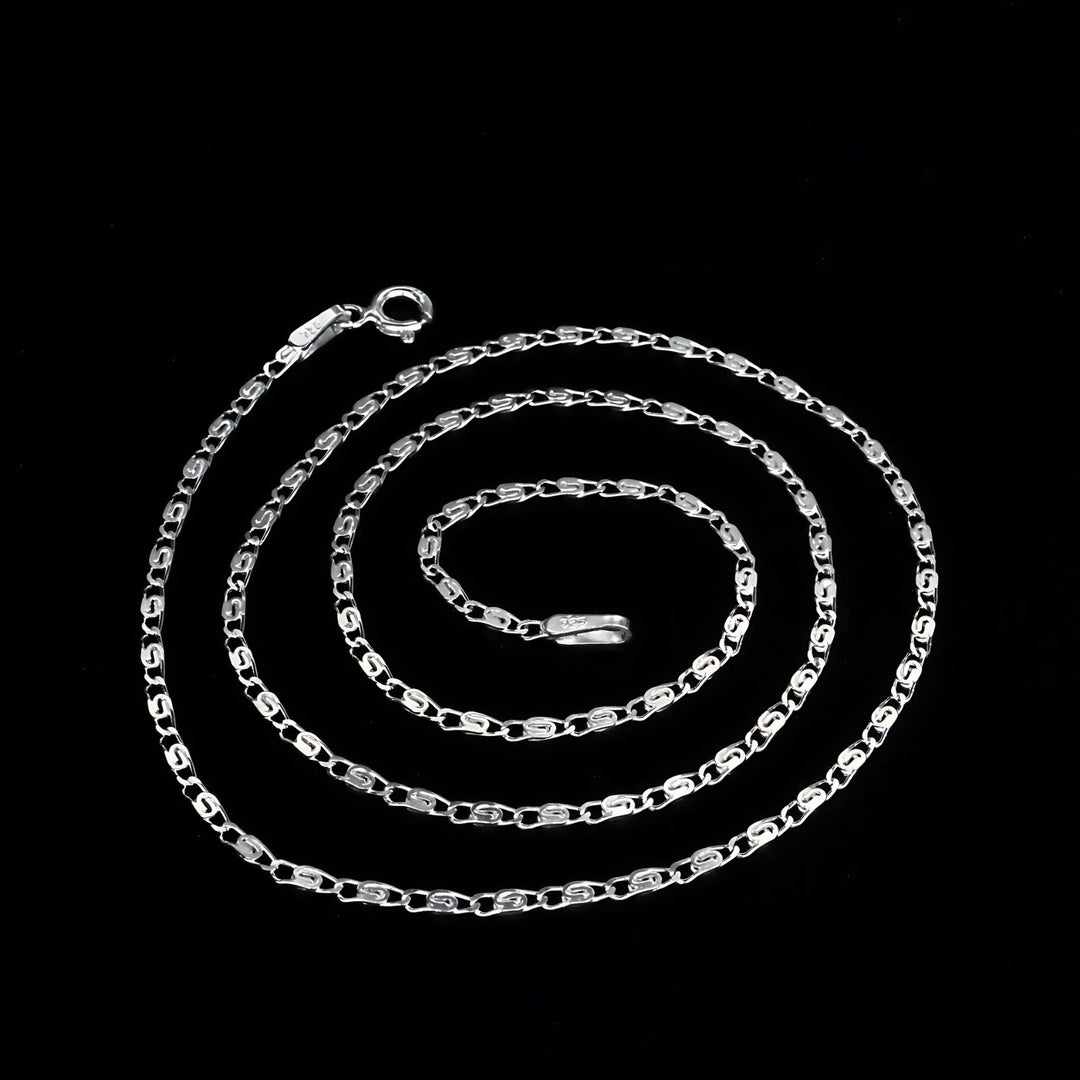 925 Sterling Silver women gorgeous Snail Neck chain 18"