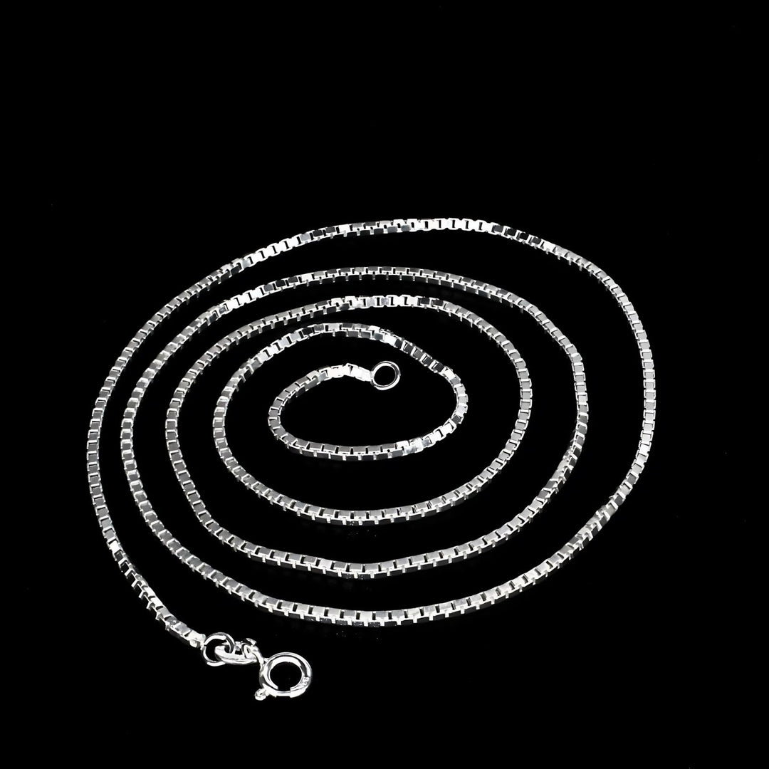 925 Sterling Silver women handmade box link Neck chain 24"