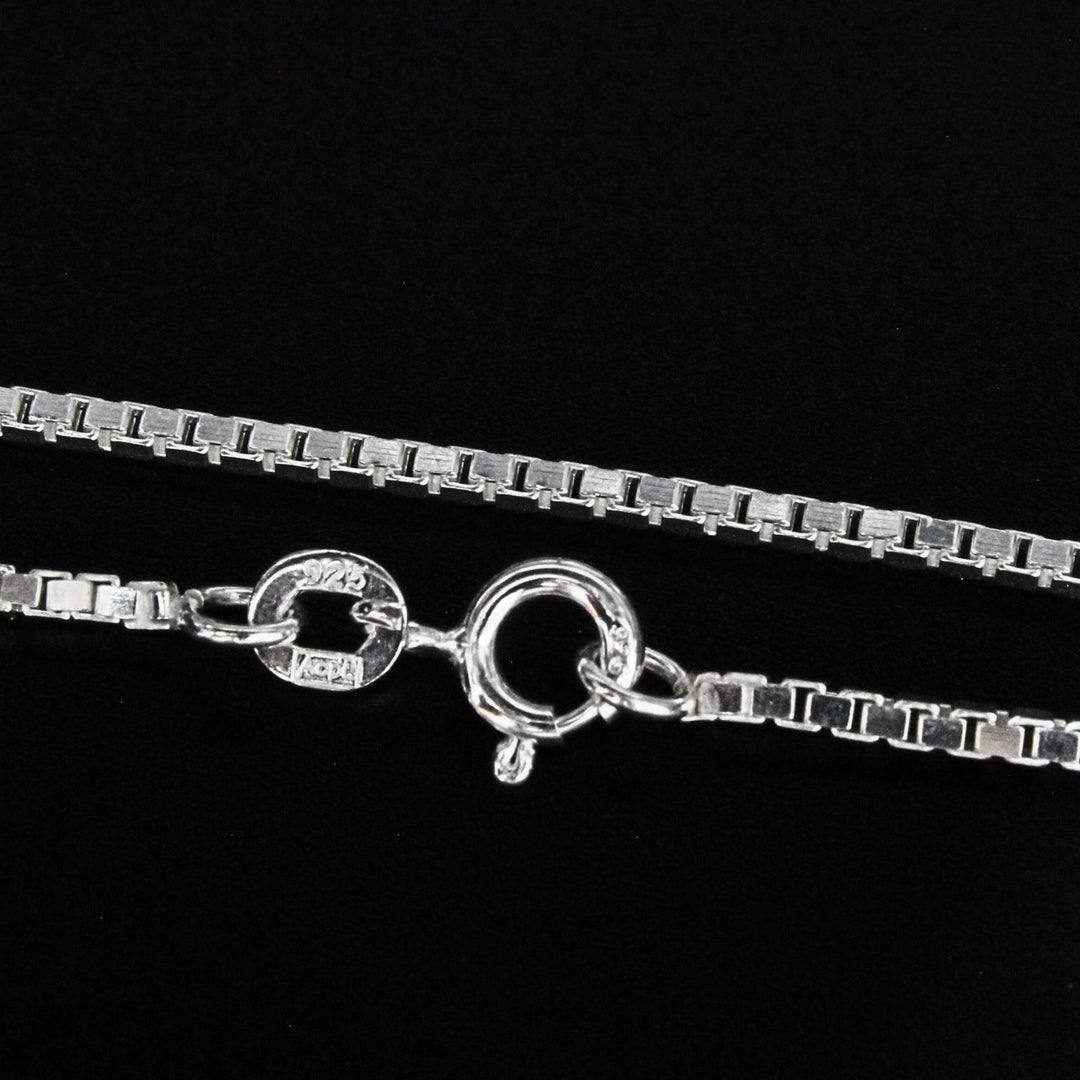 925 Sterling Silver women handmade box link Neck chain 24"