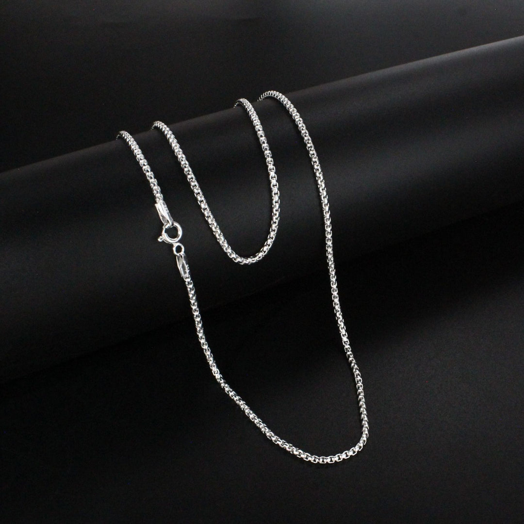 925 Sterling Silver women fabulous round box Neck chain 20"