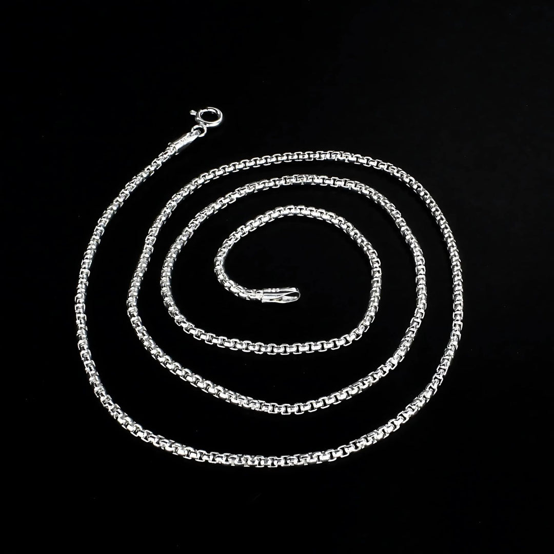 925 Sterling Silver women fabulous round box Neck chain 20"