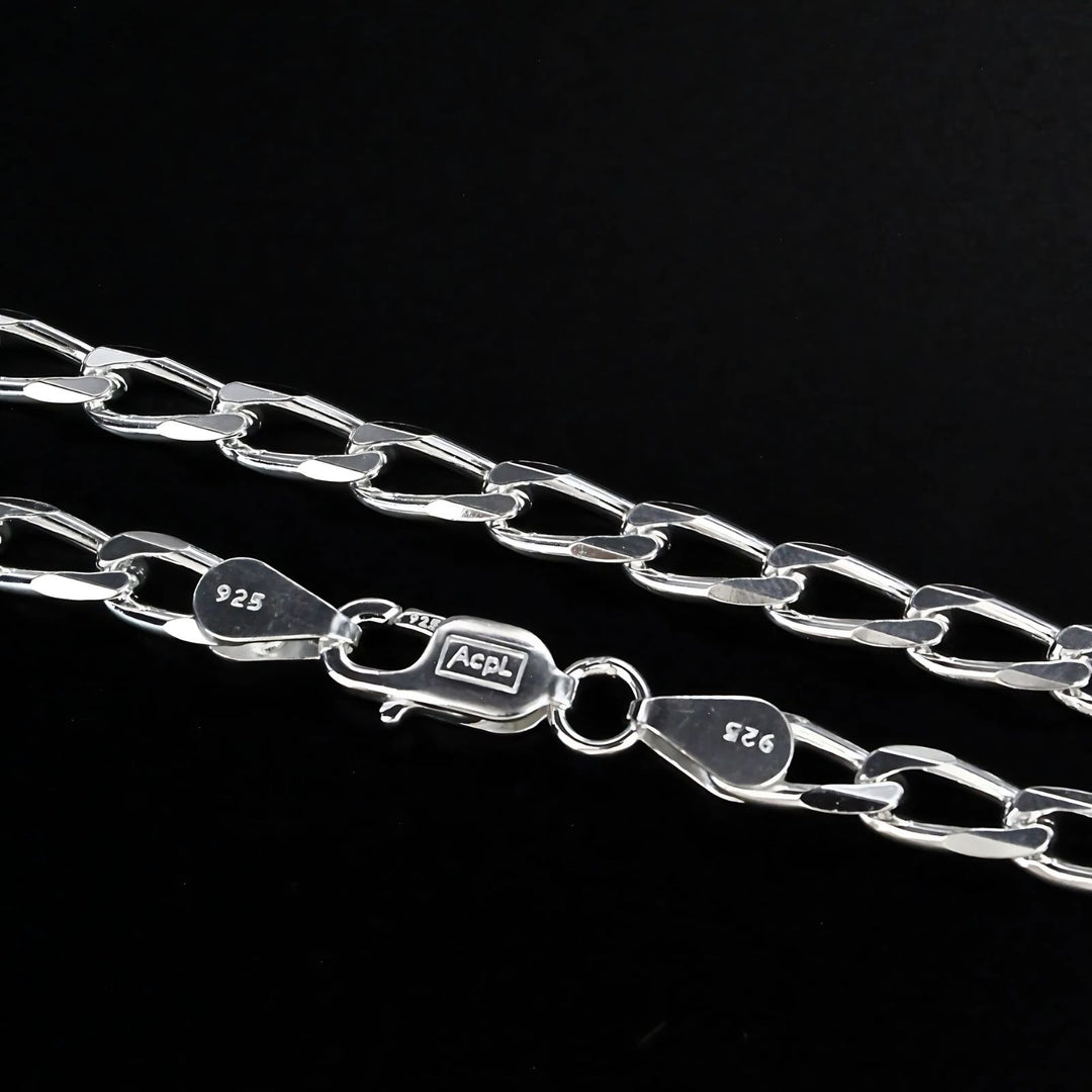 925 Sterling Silver spring ring clasps Curb Neck chain 20"