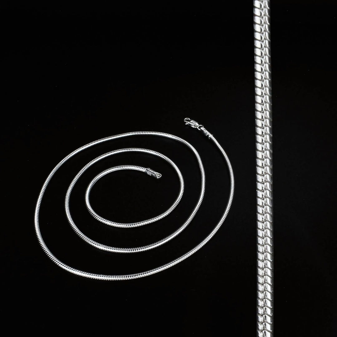 925 Sterling Silver gifting jewelery snake Neck chain 24"