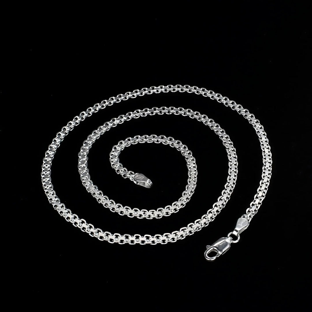 925 Sterling Silver Excellent gifting Bismark Necklace chain 18"