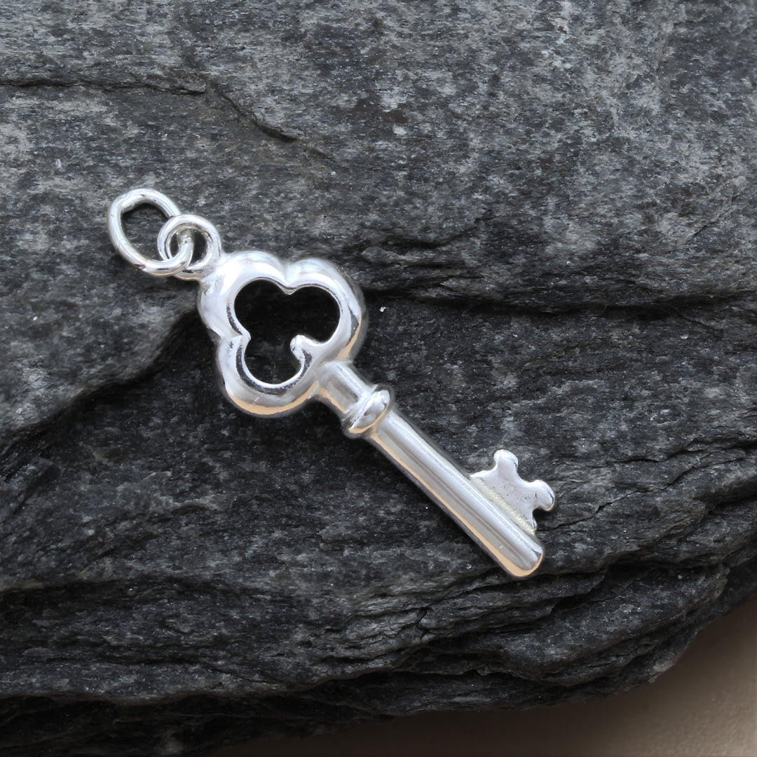 925 Real Sterling Silver key charm Pendant