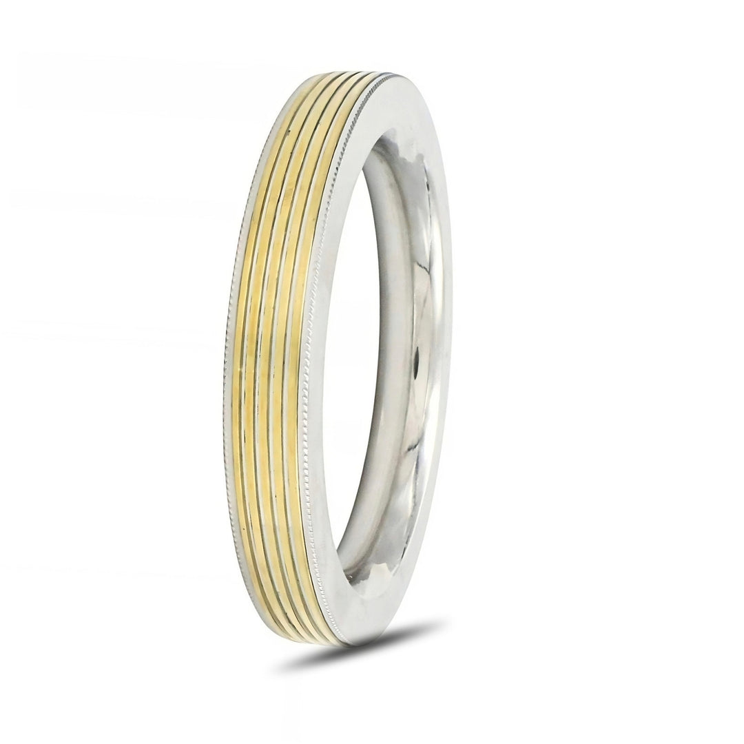Premium Heavy Stainless Steel Kada – Golden Line Square Design for Men