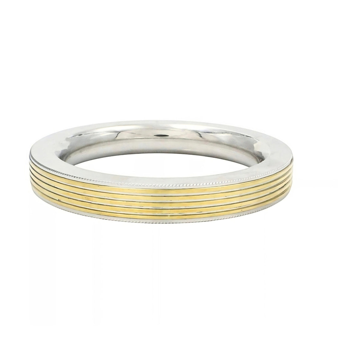 Premium Heavy Stainless Steel Kada – Golden Line Square Design for Men