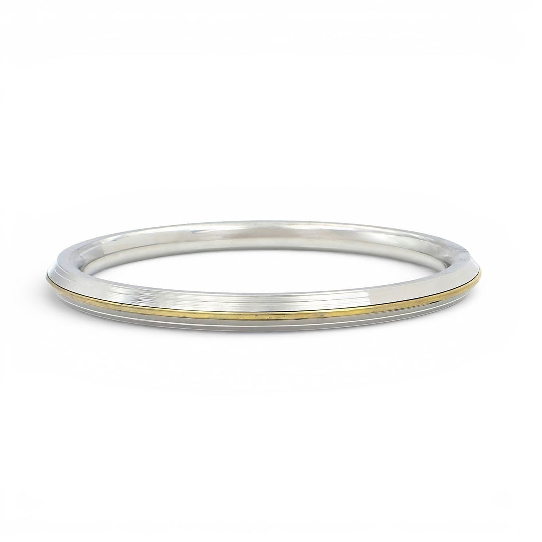 Golden Line Stainless Steel Kada Bracelet – Unisex Sikh Kara Bangle