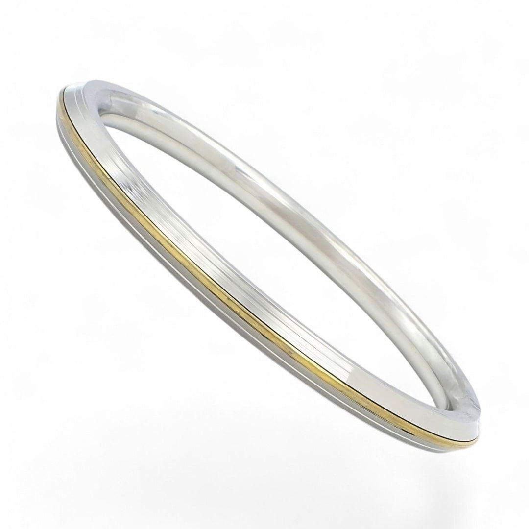 Golden Line Stainless Steel Kada Bracelet – Unisex Sikh Kara Bangle