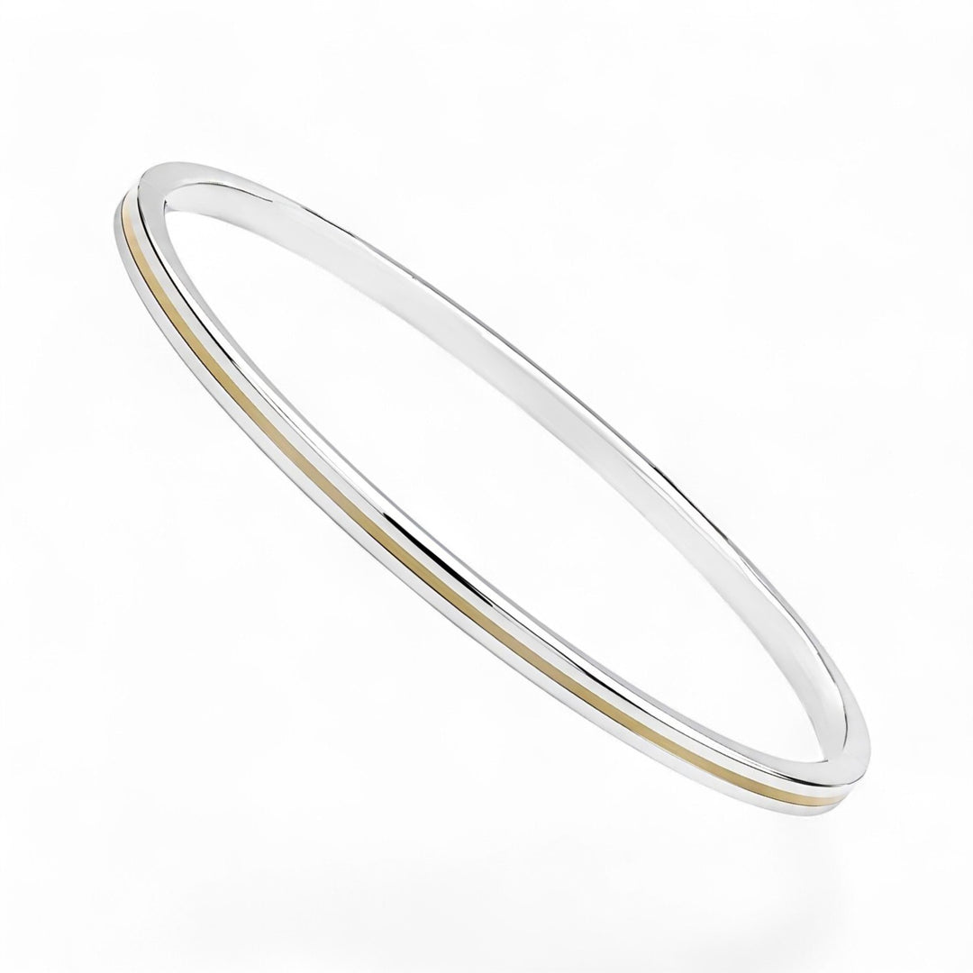 Stainless Steel Unisex Golden Line Kada - 4.3 mm