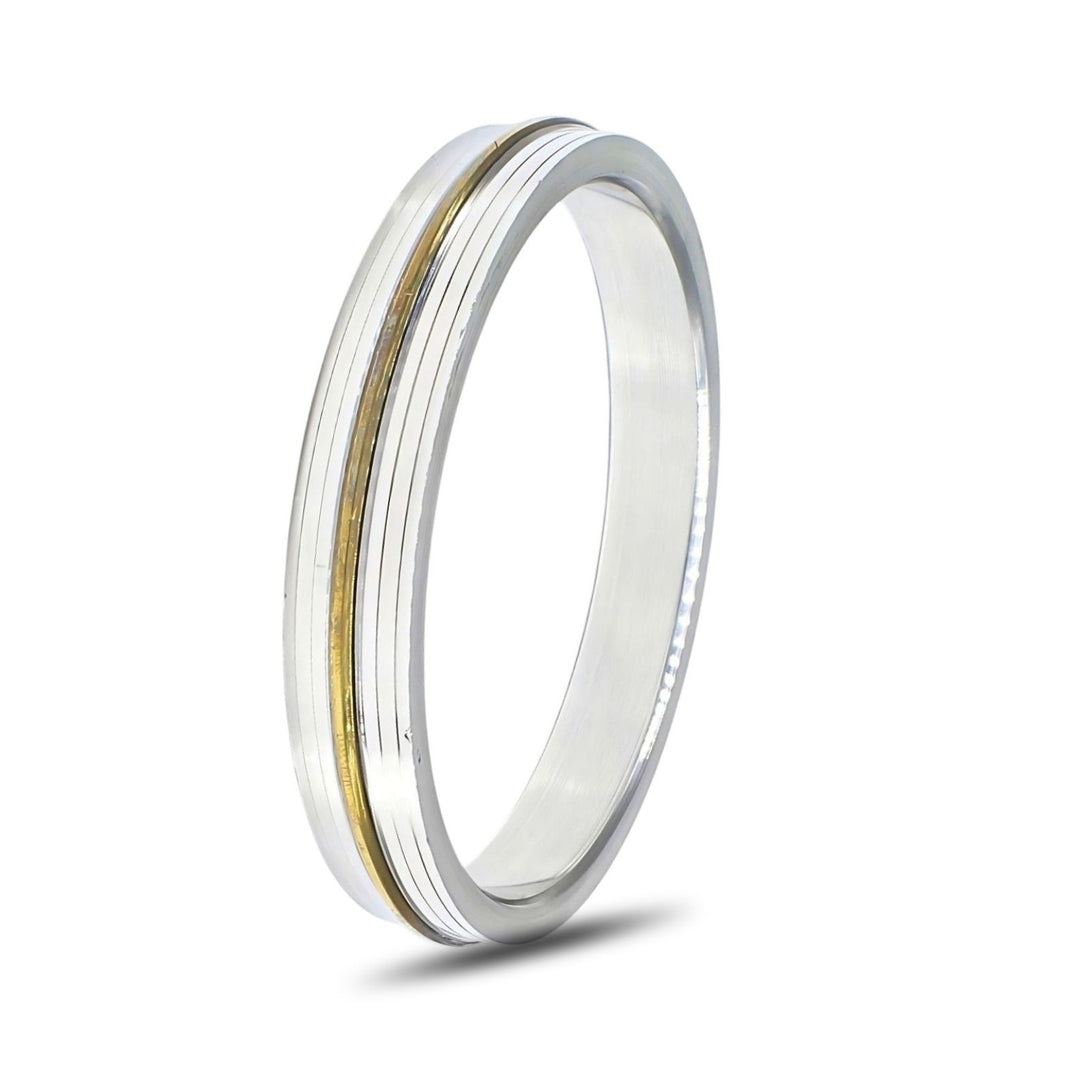 Karizma Jewels Super Golden Line Stainless Steel Mens Kada 15mm wide
