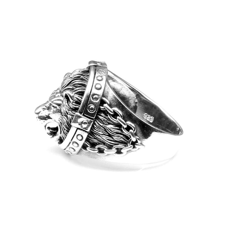 Lion Head Punk Oxidized 925 Sterling Silver Unisex Ring