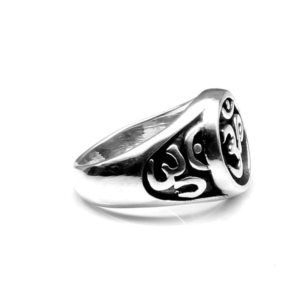 Religious Oxidized 925 Sterling Silver Unisex Ring