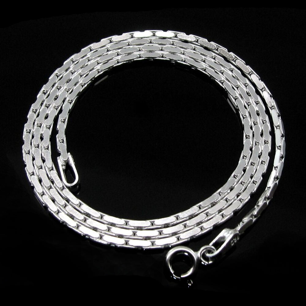 Square Link Neck chain in Real Solid Sterling Silver 18&quot;