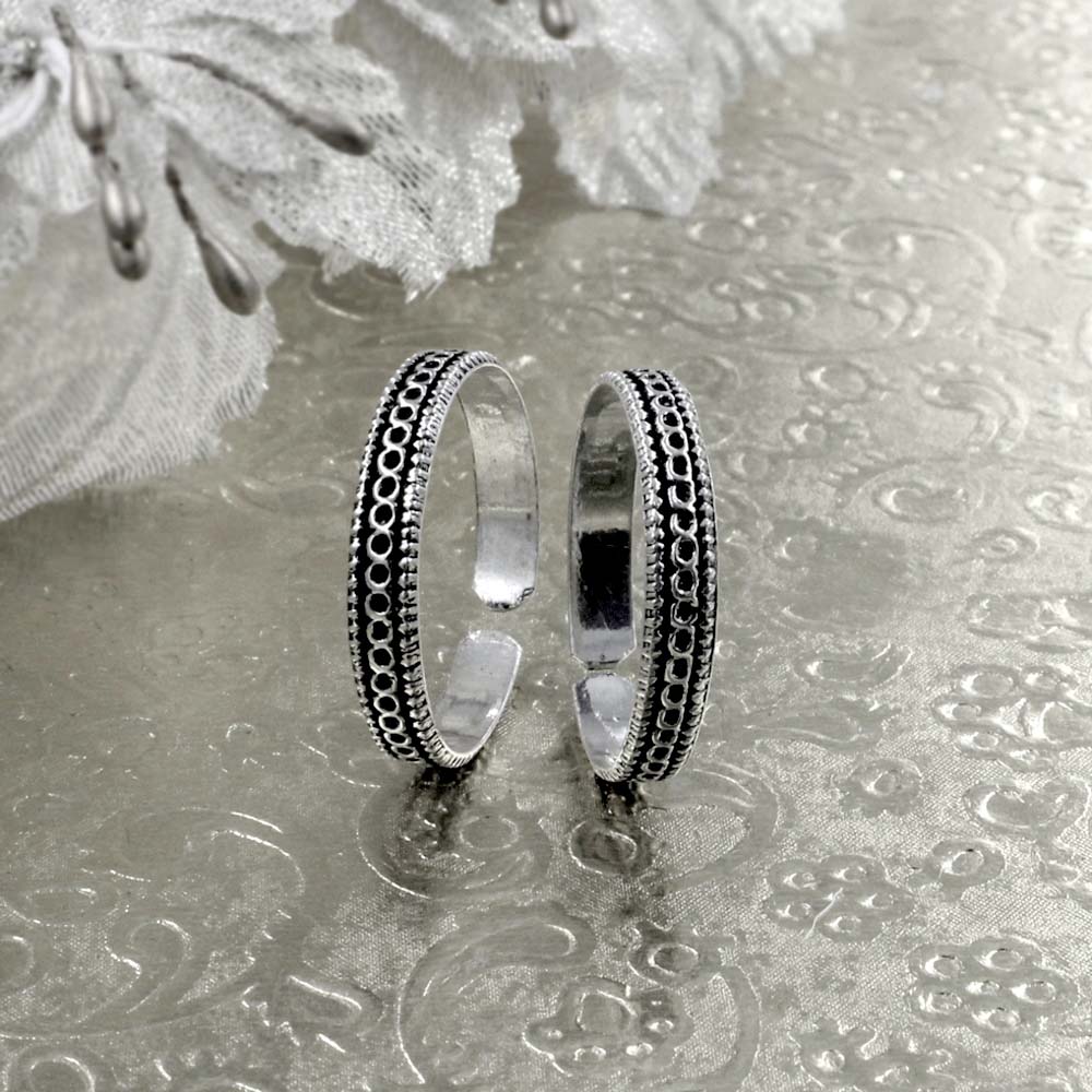 Real Sterling Silver Antique finish foot band Toe THUMB Rings