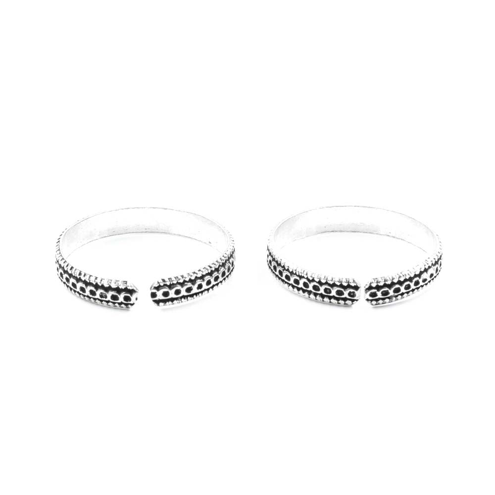 Real Sterling Silver Antique finish foot band Toe THUMB Rings- Pair