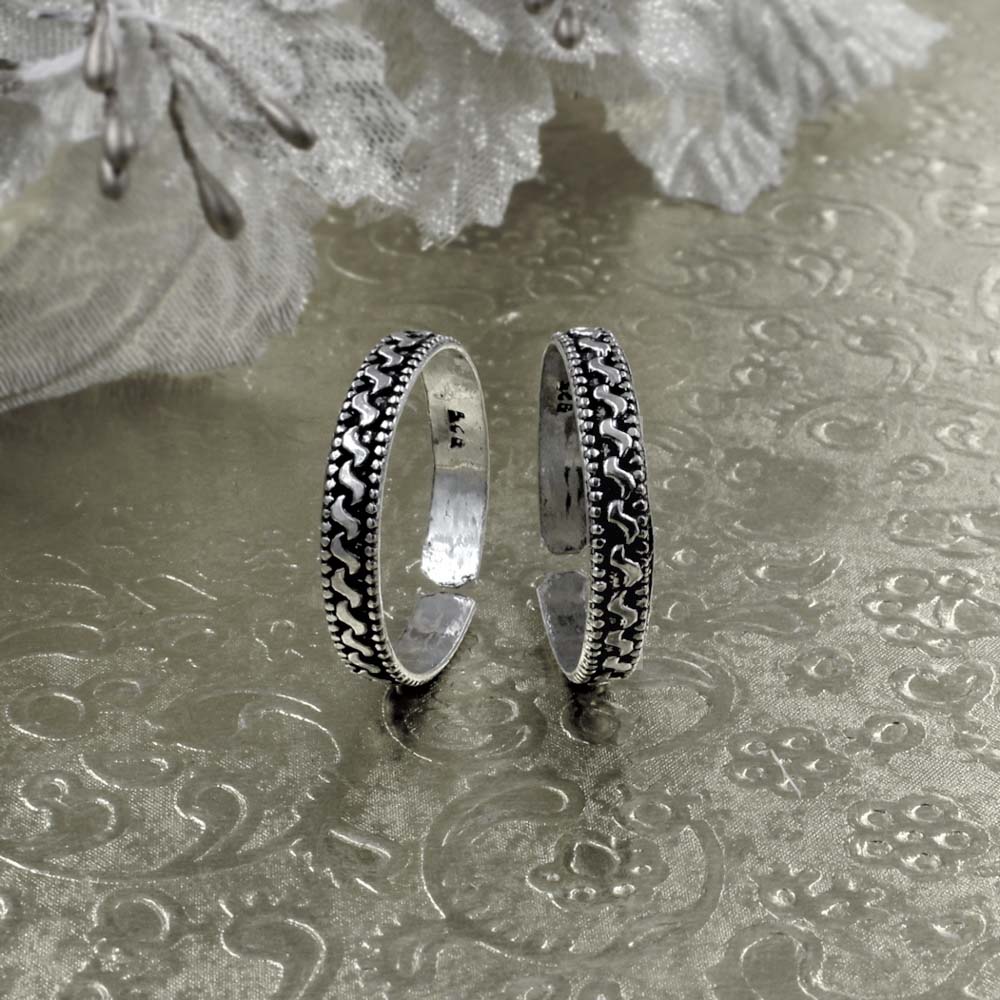 Real 925 Silver Oxidized Toe THUMB Rings Handmade bichia Pair foot ring