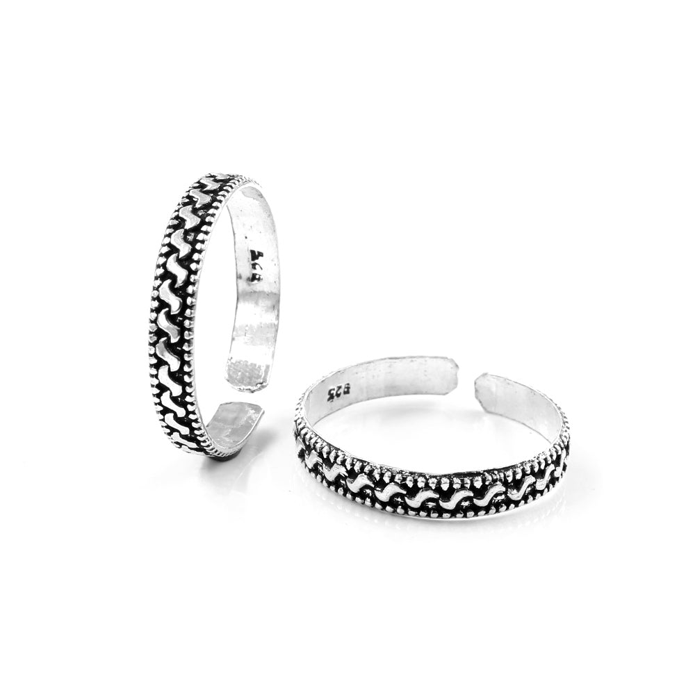 Real 925 Silver Oxidized Toe THUMB Rings Handmade bichia Pair foot ring