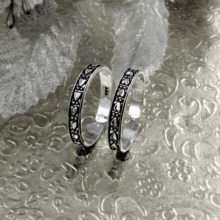 Ethnic Real 925 Silver Oxidized Toe THUMB Rings Band Style bichia Pair foot ring