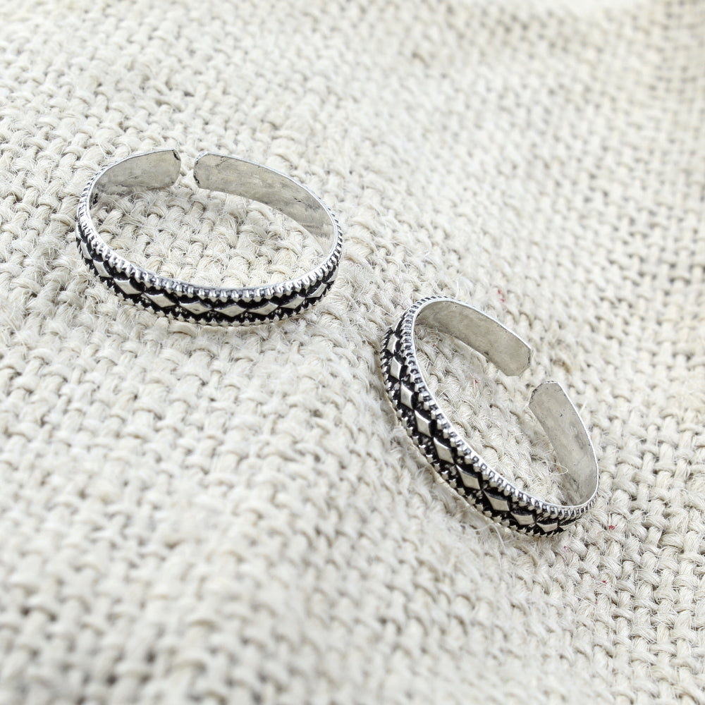 Asian Real 925 Silver Antique finish Band Toe THUMB Rings Handmade bichia Pair foot ring