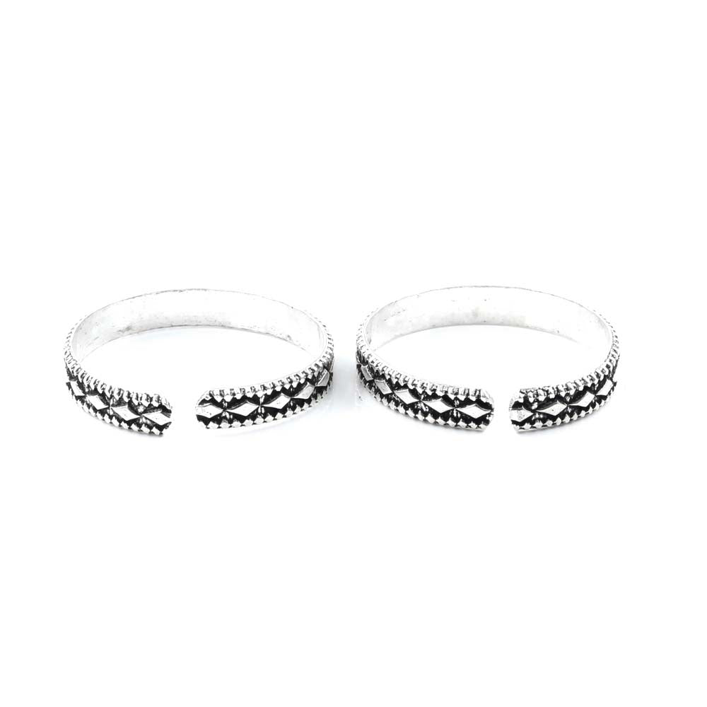 Asian Real 925 Silver Antique finish Band Toe THUMB Rings Handmade bichia Pair foot ring