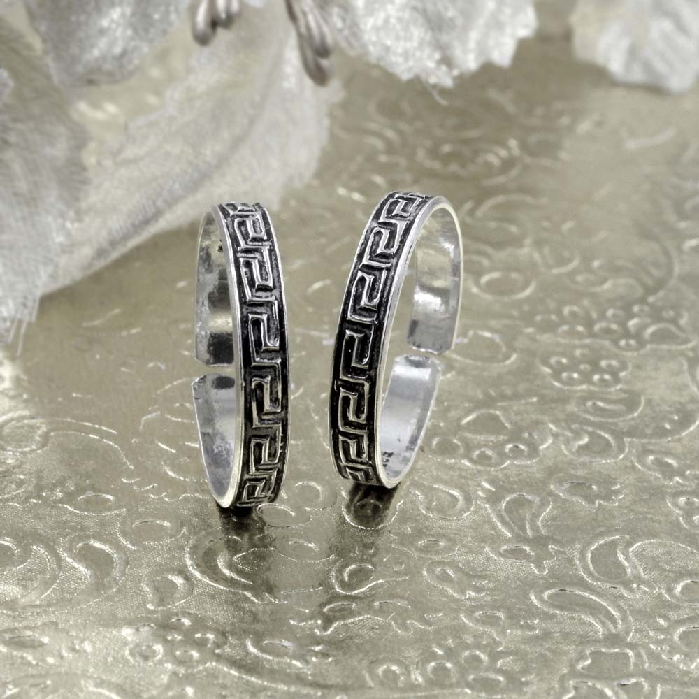 Ethnic Real 925 Silver Oxidized Toe THUMB Rings Handmade bichia Pair foot ring