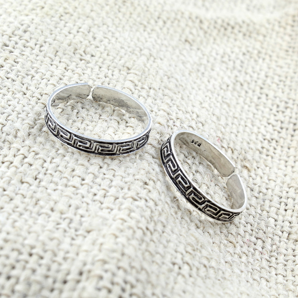 Ethnic Real 925 Silver Oxidized Toe THUMB Rings Handmade bichia Pair foot ring