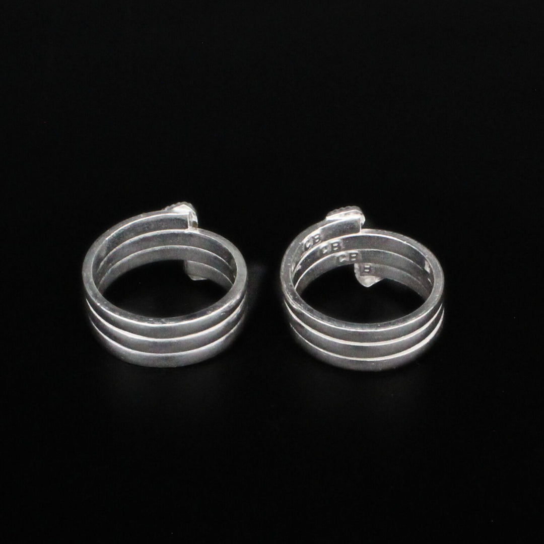 Real Sterling Silver Indian women handmade Excellent foot toe rings - Pair