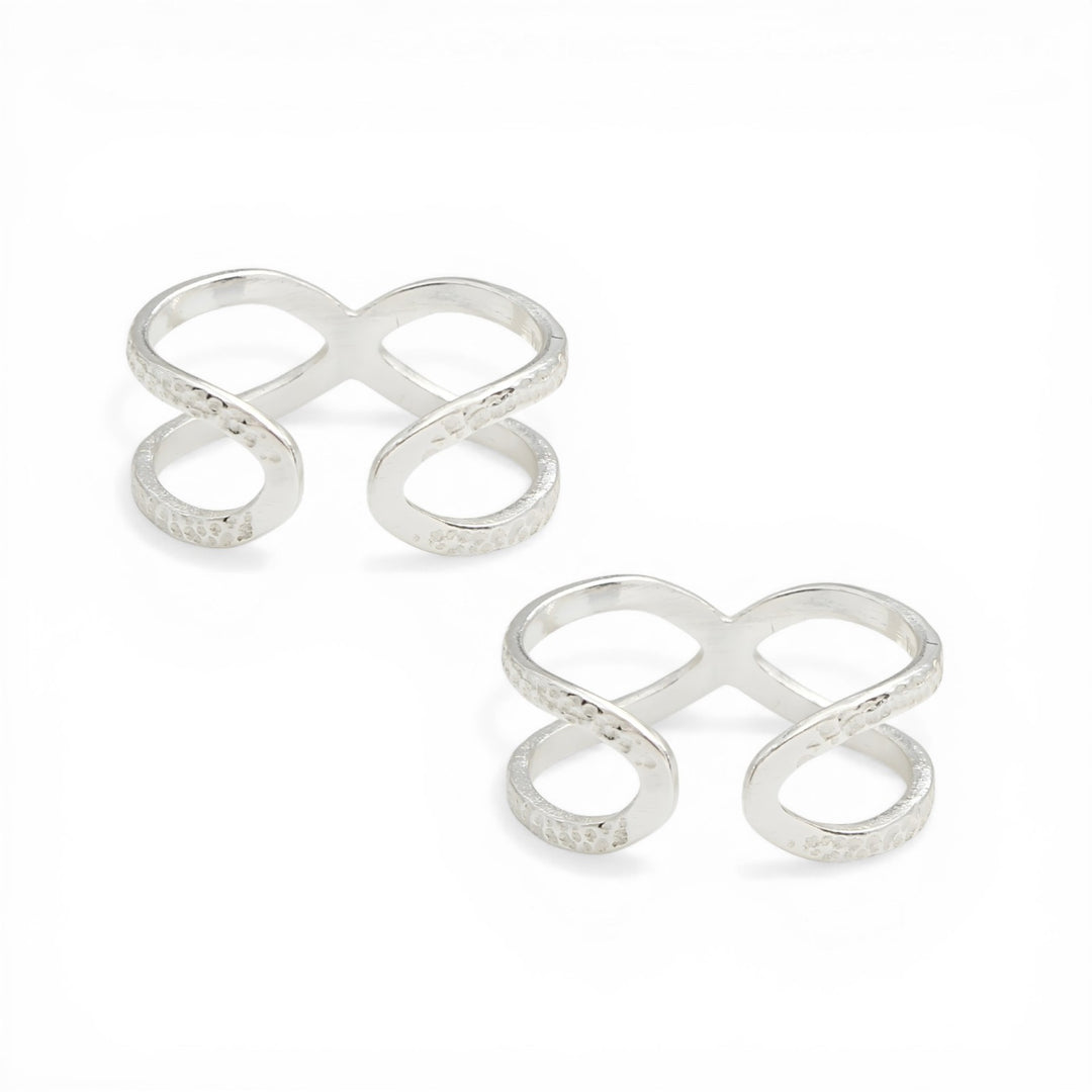 925 Real Silver Criss-Cross Design Adjustable Toe Ring for Women