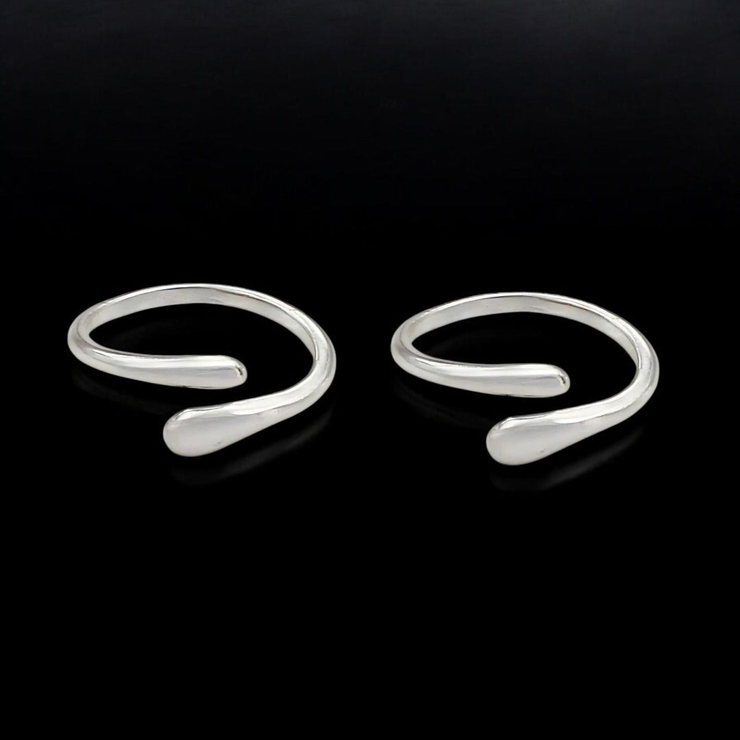 Boho style 925 Real Sterling Silver women Toe Ring - Pair