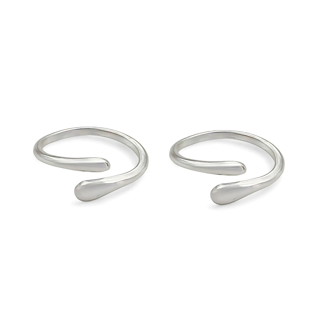 Boho style 925 Real Sterling Silver women Toe Ring - Pair