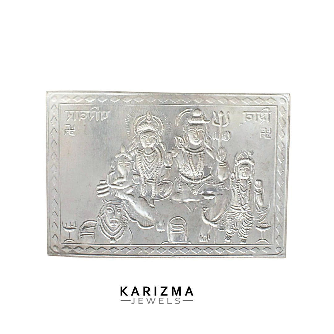 Real Silver Shiv Parivar Yantra Sheet for Hindu Pooja/ Wealth