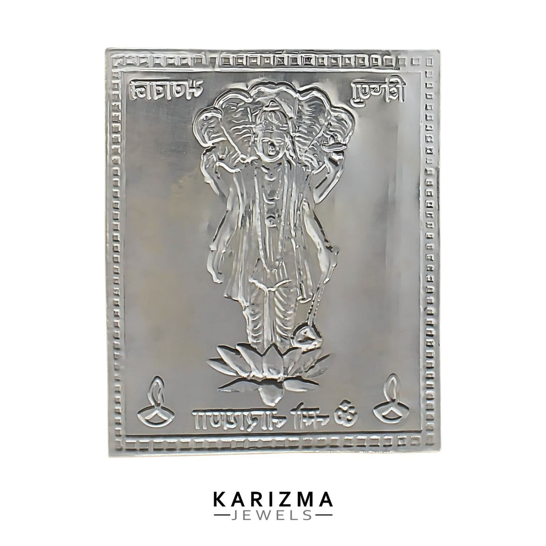 Pure Silver Vishnu Ji ki Paatdi Statue On Silver Sheet for Pooja/ Wealth