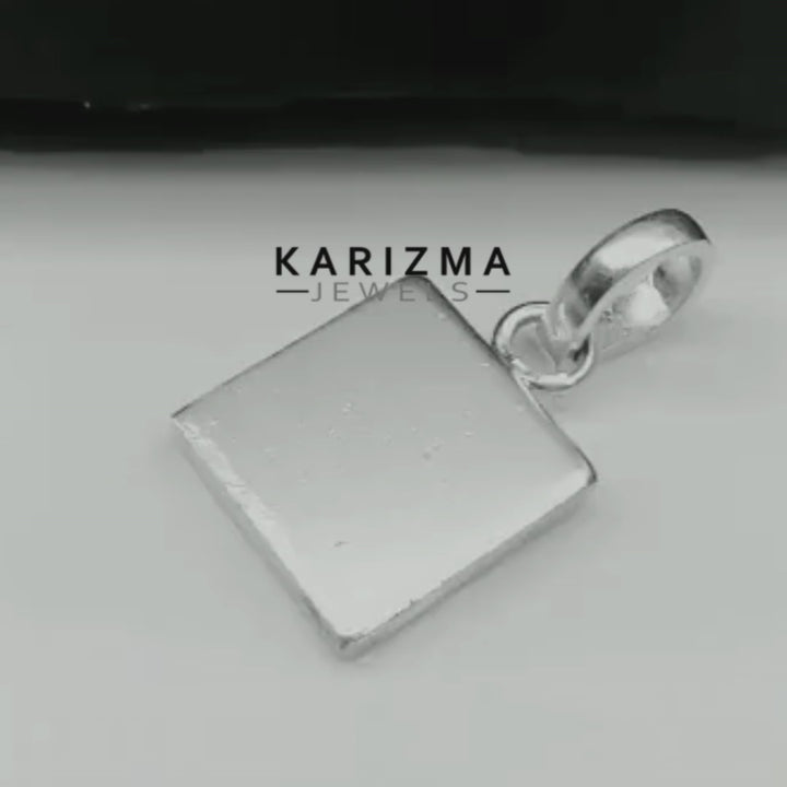 Pure Solid Silver Square Piece (Chokor) Pendant lal kitab astrology