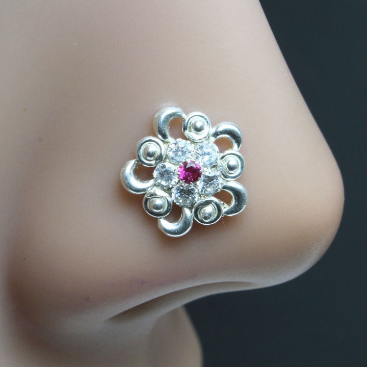 large-indian-925-sterling-silver-white-cz-medusa-corkscrew-nose-ring-22g-10279