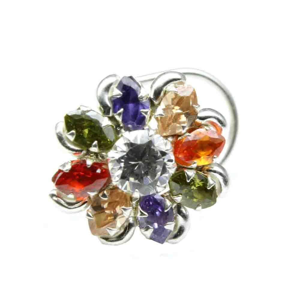 cosmos-indian-925-sterling-silver-multi-color-cz-medusa-corkscrew-nose-ring-22g